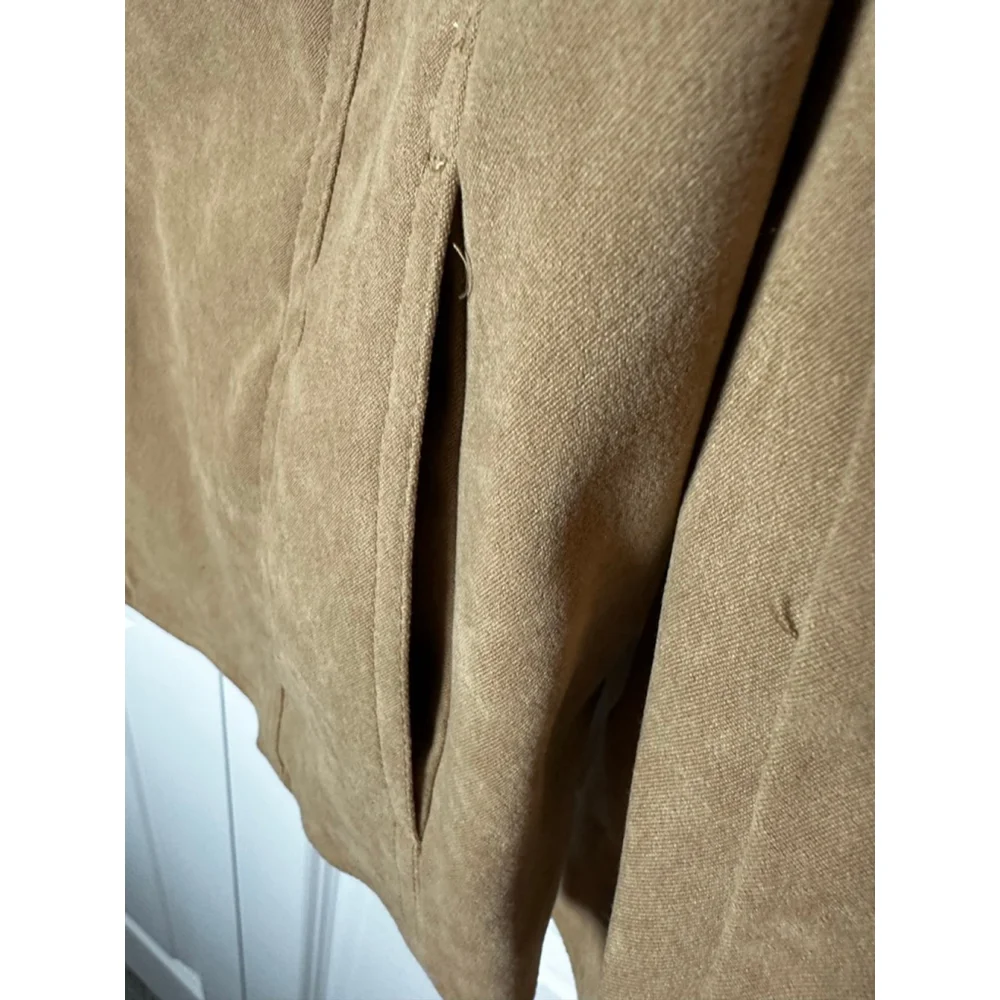 JM Collection Brown Faux Suede Blazer Jacket Plus Size 18 - Picture 5 of 6